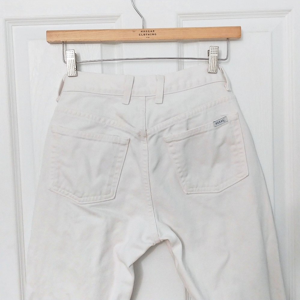vintage guess usa straight leg y2k white jeans
